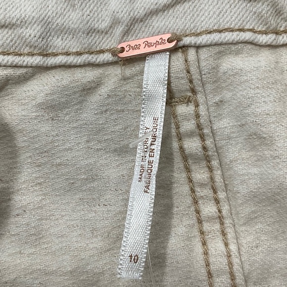 NWT Free People Splendor In The Grass High-Rise Denim Skirt Ivory Size 10 - Picture 7 of 11